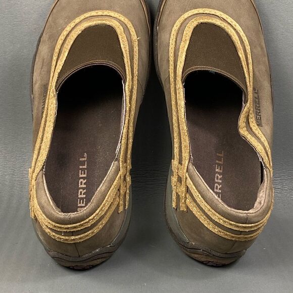 Merrell Willow Chocolate Brown Leather Loafers Flats Shoes womens size 7.5 - Picture 6 of 8